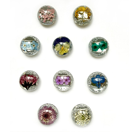 ドライフラワーの帯留め